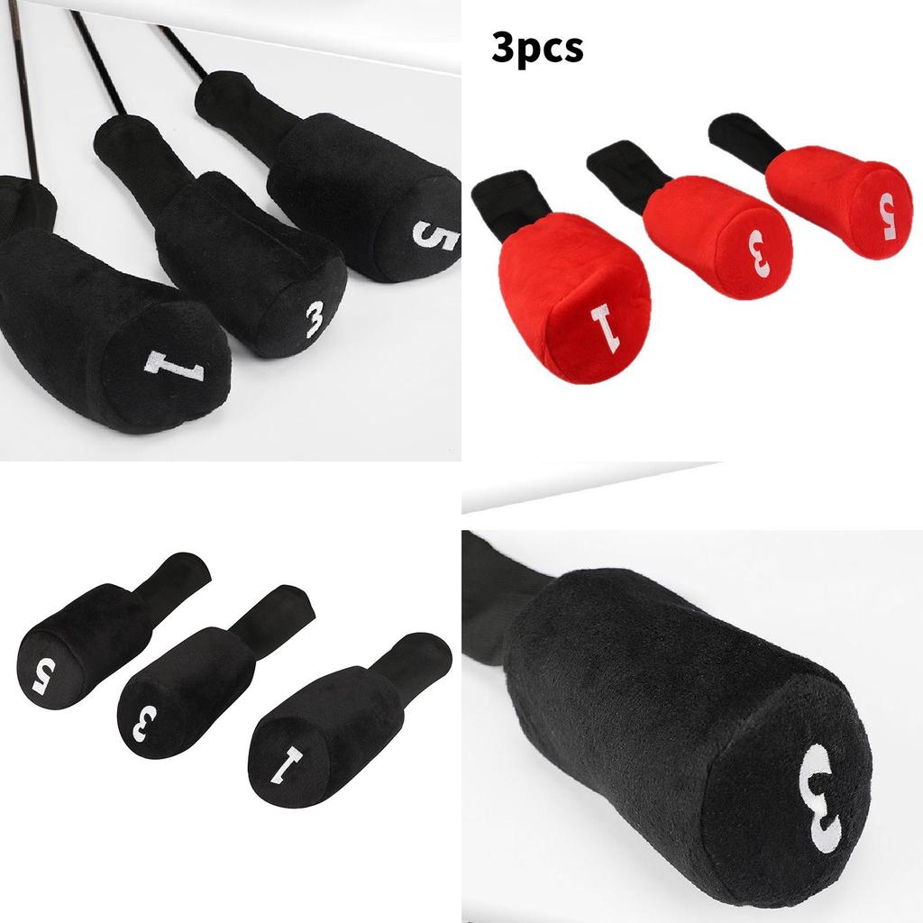 Golf Club Head Cover Set With Cotton Material For Wooden Clubs For Golfers