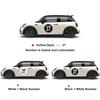 2pcs Car Door Side Sticker Graphics Number 37 Decal Decoration For MINI Cooper One Countryman F55 F56 F60 R55 R56 R60 Clubman