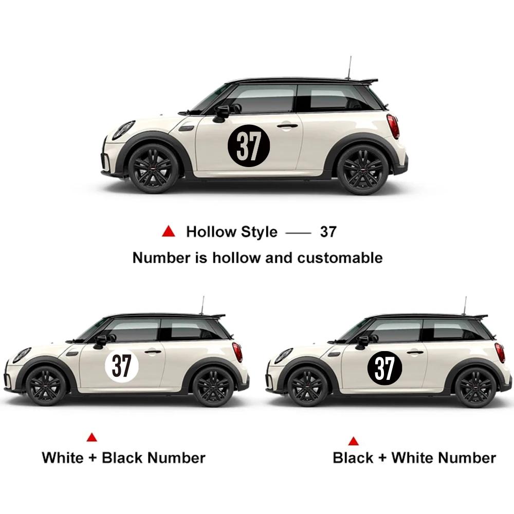 2pcs Car Door Side Sticker Graphics Number 37 Decal Decoration For MINI Cooper One Countryman F55 F56 F60 R55 R56 R60 Clubman