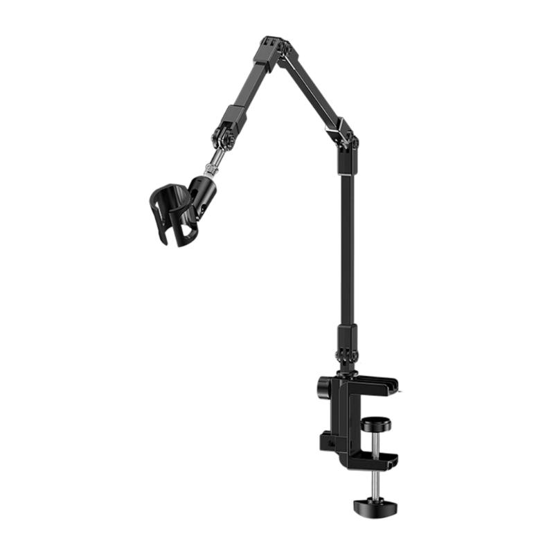 Microphone Arm Stand 360°Adjustable Springless Microphone Suspension Scissor Boom Arm Stand for Stable Recording
