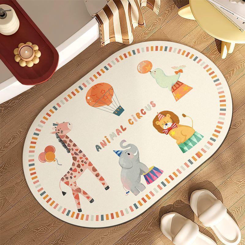 Cartoon Absorbent Non-slip Quick Dry Floor Mat Carpet Diatom Mud Toilet Bathroom Toilet Entrance Bedroom Door Mat