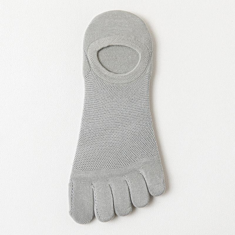 Women's Antibacterial Breathable Cotton Toe Socks - Low-Cut Invisible Boat Style