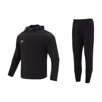 Giacca con cappuccio e zip a vita media dritta casual tuta sportiva giacche da uomo nero 23600303-001+23600704-001