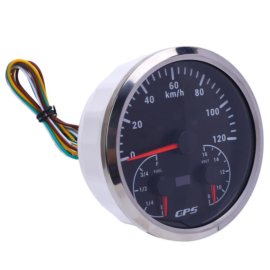 3 in 1 GPS Speedometer 0 to 120KMCelsiusH 110mm Odometer 8 to 16V Voltage Gauge E-1Celsius4-1Celsius2-3Celsius4-F Fuel Meter with Turn Signals f