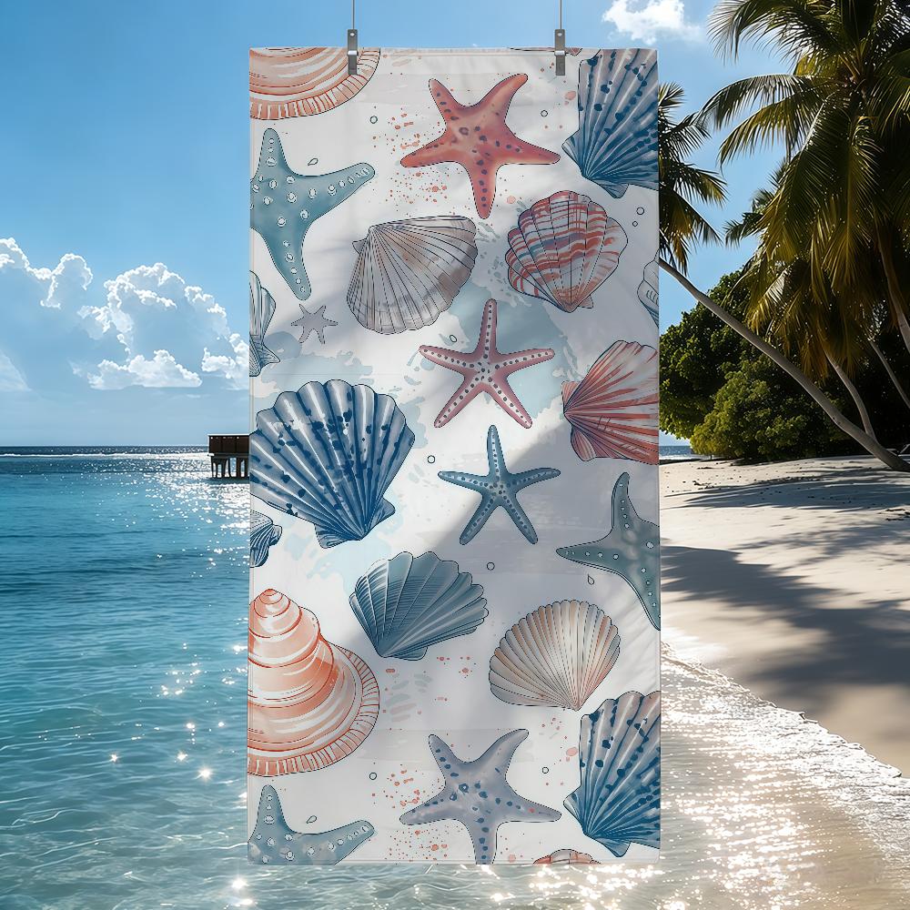 Schelp Zeester Handdoek Sneldrogende Strandhanddoeken Zijn Geschikt Voor Zwembaden Kamperen Yoga En De Sportschool