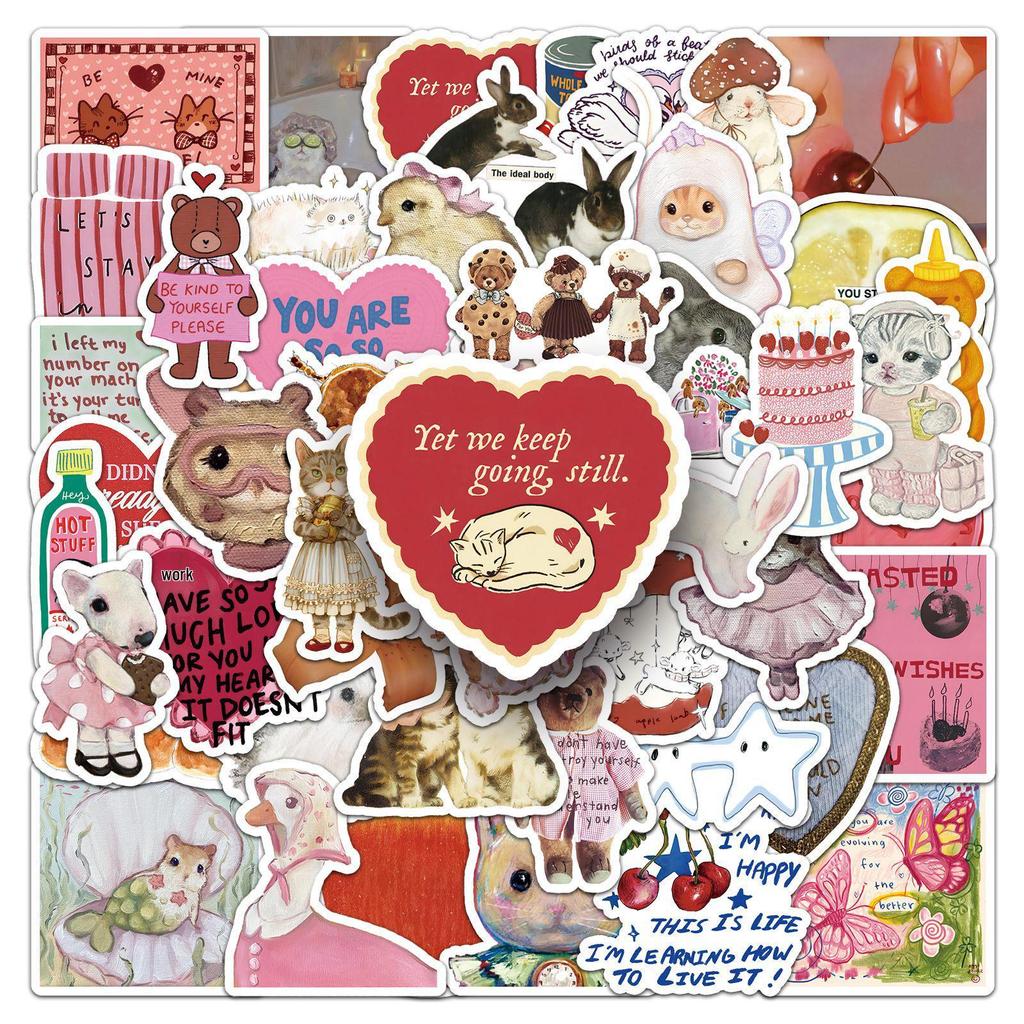 50 Retro Animal Graffiti Stickers for T-Shirts, Water Bottles, Phones, Notebooks, and DIY Projects