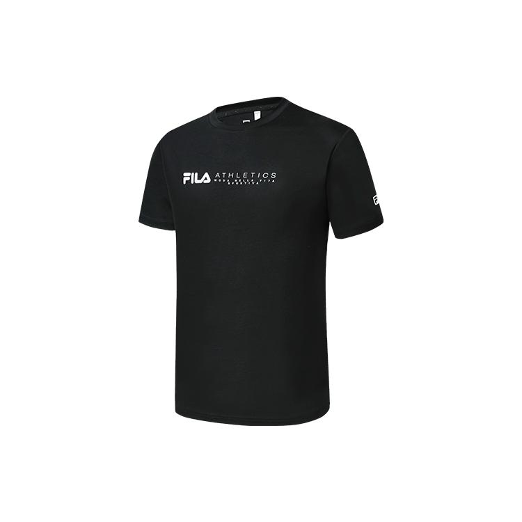 FILA T Shirts Men s Pitch Black Crew Neck Moderate Straight Fit A11M311103FBK M