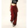Unisex 2023 Red High-Waist Loose Wide-Leg Cuff Overalls - Niche Style