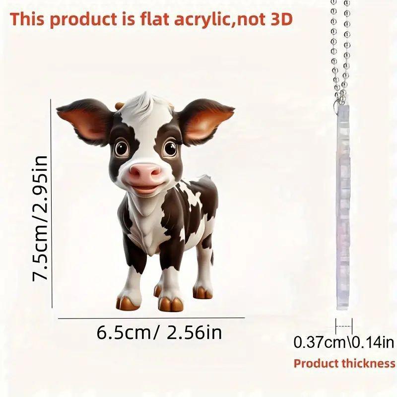 Endearing Cartoon Cow Acrylic Car Accessory For Home Decoration And Holidays