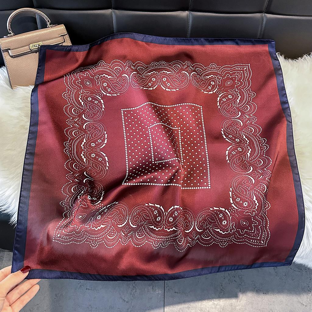 Spring And Autumn Silk Scarf Women'S Ribbon Headgear Hair Accessories Flowers Cashew Nut Flowers Versatile Temperament Advanced