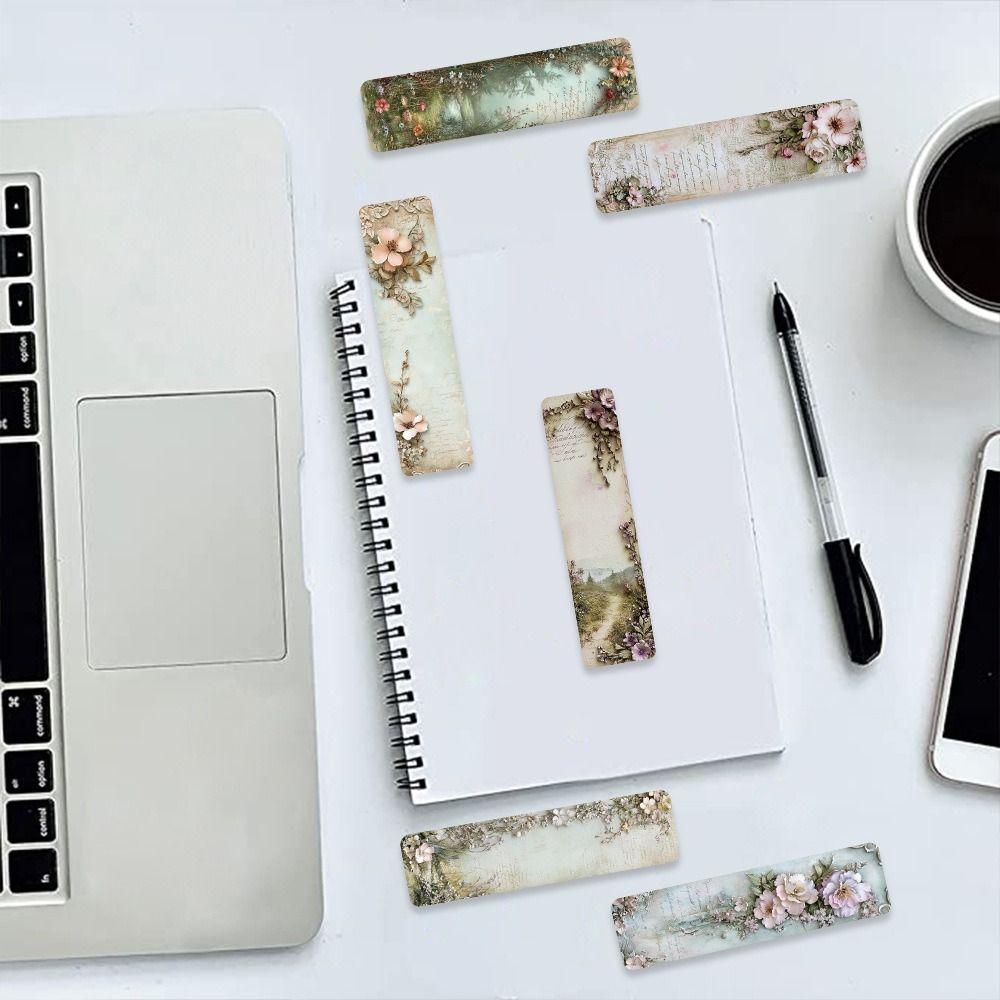 30pcs Aesthetic Book Club Page Markers Vintage Stationery Supplies Retro Paper Bookmark Students