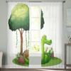 Crocodile Under Tree Tulle Curtains for Living Room Bedroom Window Sheer Curtains Kitchen Balcony Voile Curtains