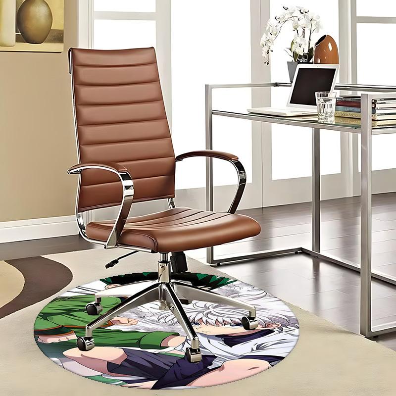 

1pc Hunter x Hunter Killua & Gon Round Carpet - Anime Cartoon Design Chair Mat, Non-Slip Rug for Office, Home Decor, Living Room 80cm