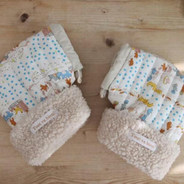 Korea Kids' Scooter Cartoon Velvet Quilted Frostproof Riding Gloves