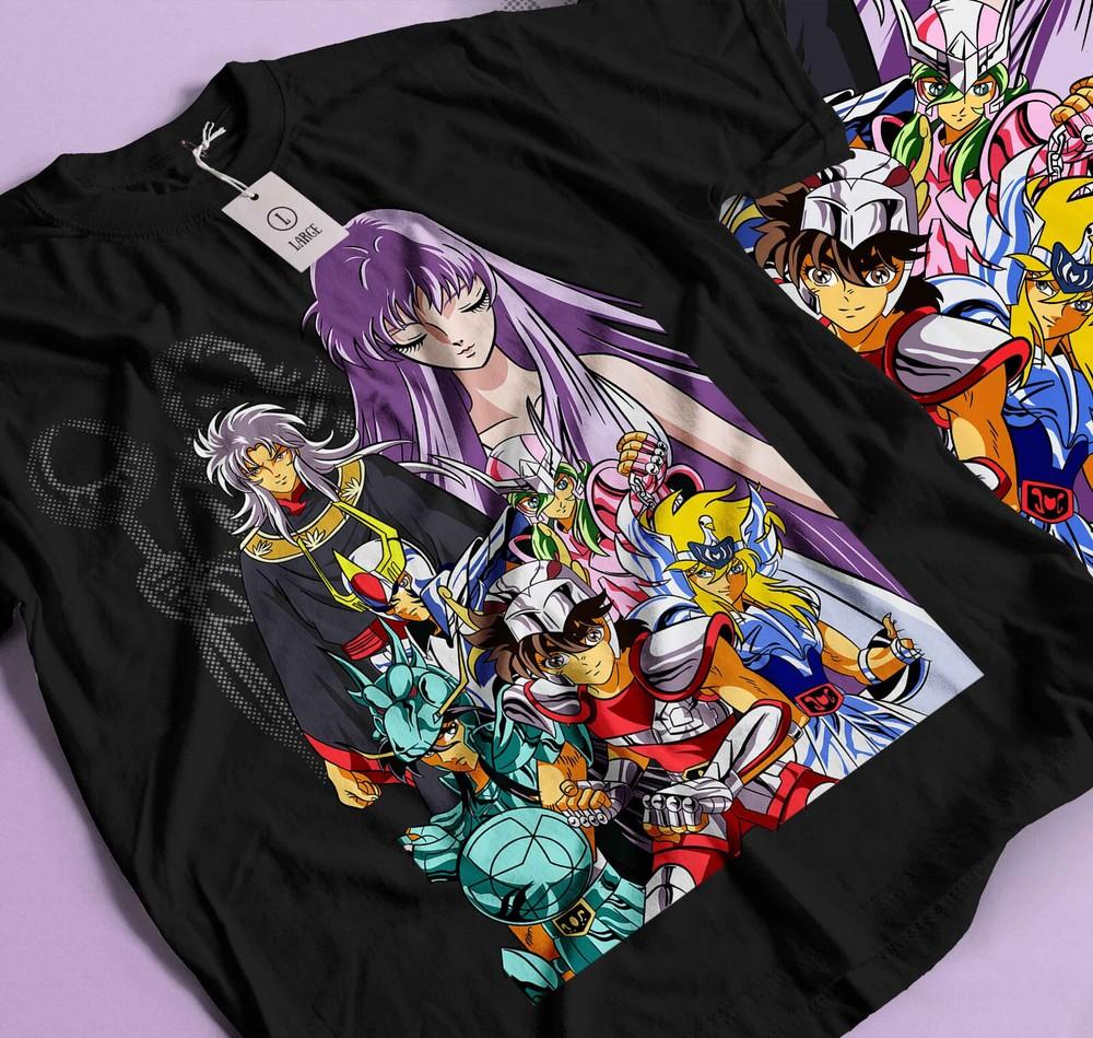 Saint Seiya T-shirt knights Of the Zodiac Hyoga Ikki Anime Shun Shirt Size 331