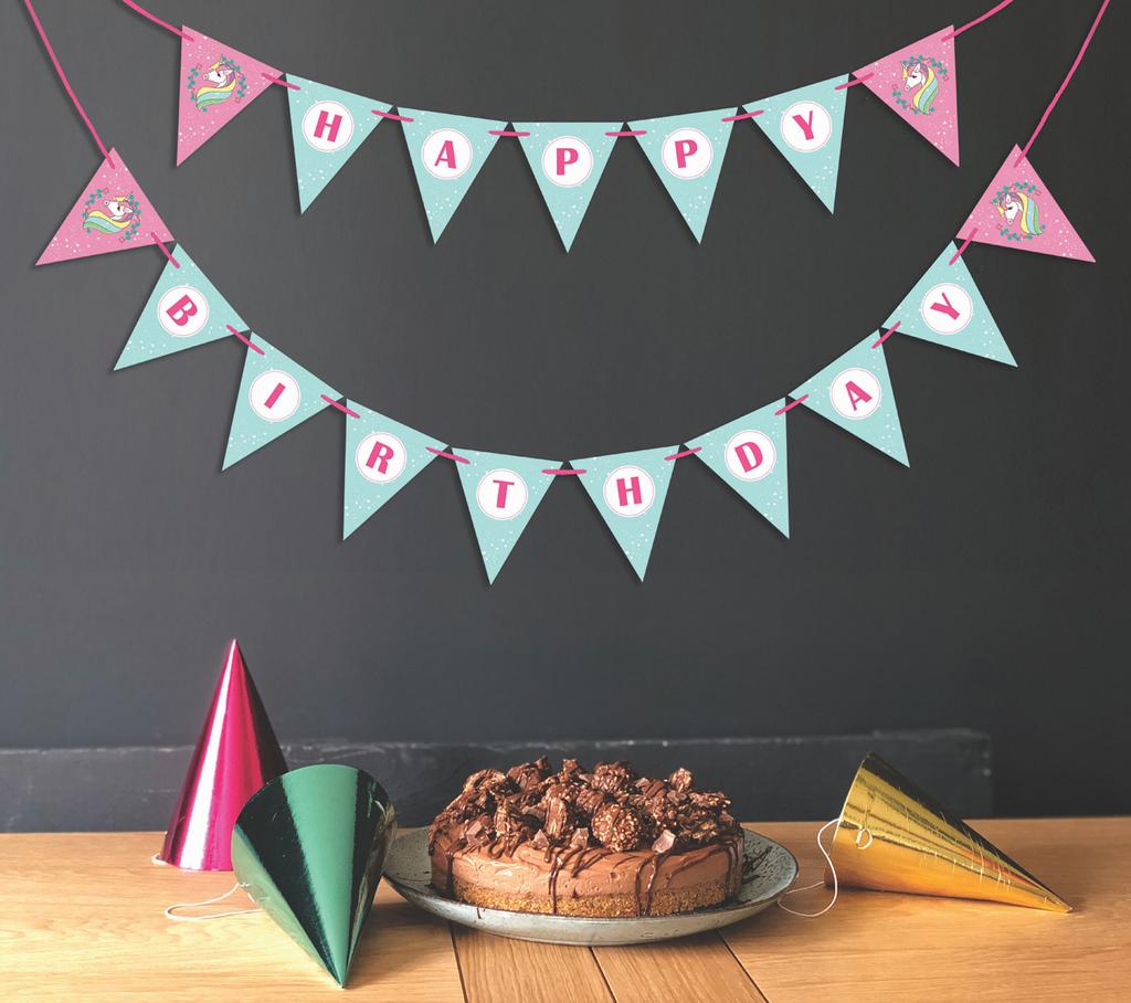 Inkdotpot Birthday Party Decorations Happy Birthday Party Garland Baby Girls Unicorn Pennant Banner