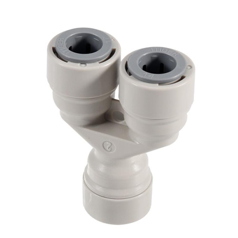 Two-Way Splitter,3/8" Push-fit Fitting Y Type Divider,Quick Joint Connector for Homebrew Tubing Pipe Hose & Reverse Water Filter