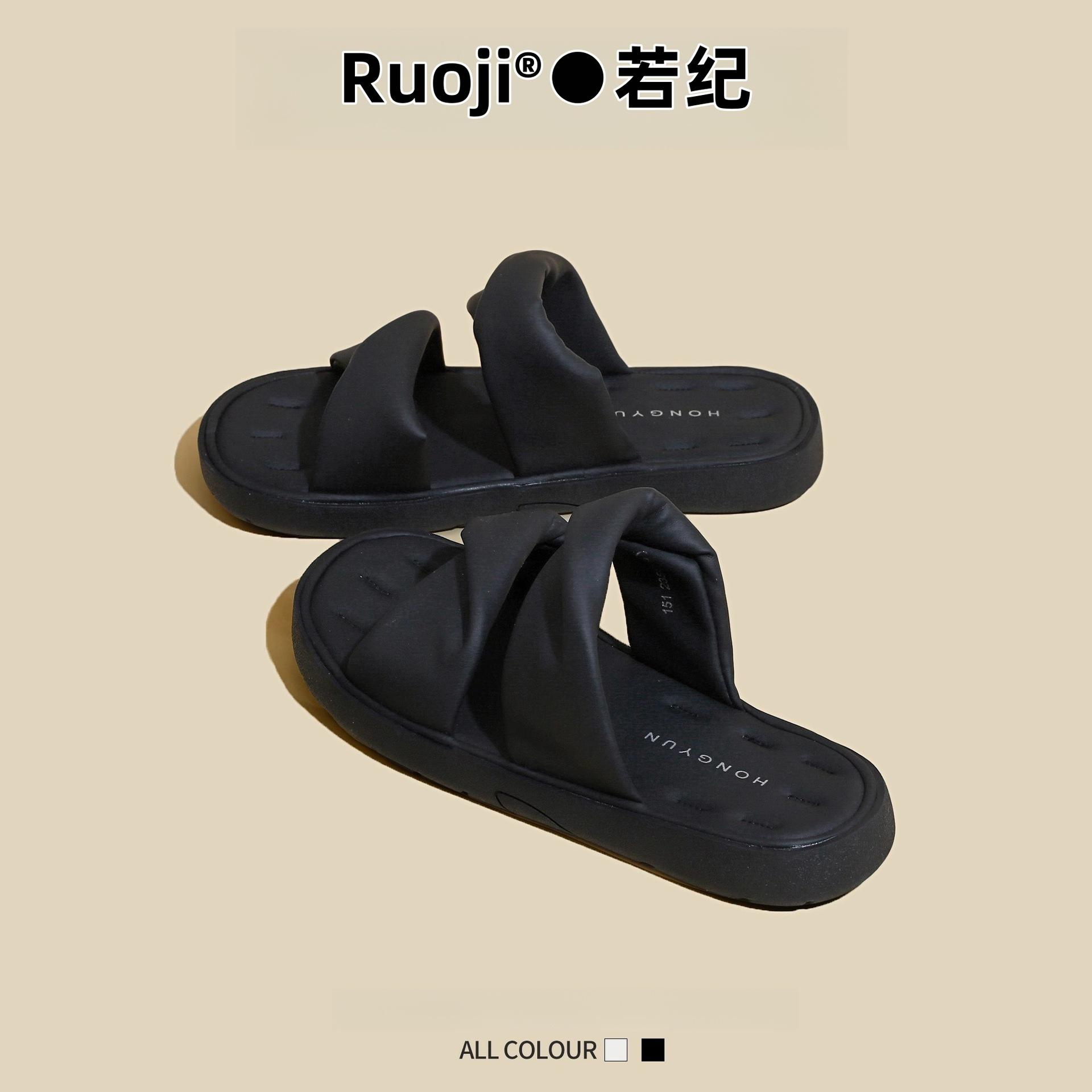 

Stepping on shit feels soft and flat bottom one-word drag female 2025 spring and summer new lazy outer wear kink stepping on shit feels comfortabl 40 чёрный