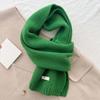 Cold-proof Knitting Wool Scarf Solid Color Winter Warmer Scarf Long Thickened Neckscarf  Winter