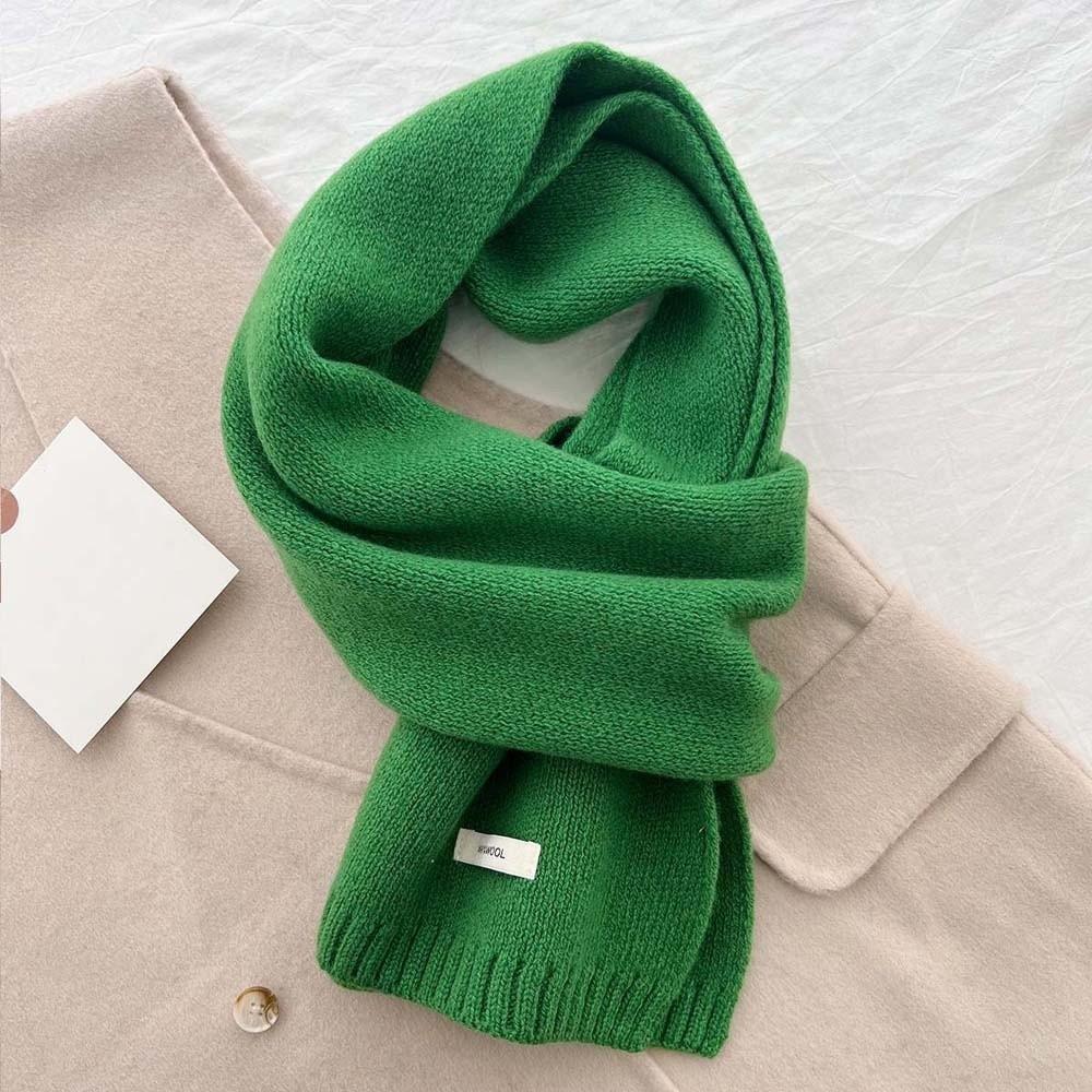 Cold-proof Knitting Wool Scarf Solid Color Winter Warmer Scarf Long Thickened Neckscarf  Winter
