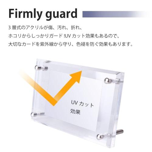 Display Case, Card Stand, Acrylic Frame (Grooved Type), 3-Layer Construction, Card Protection