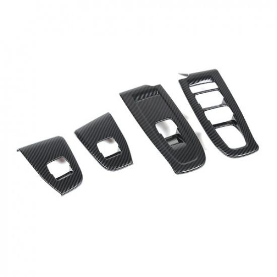 Carbon Fiber ABS Door Window Switch Cover Trim for Subaru Crosstrek -24