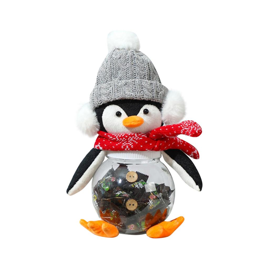 Penguin Candy Jar, Christmas Decorations Figurine Doll