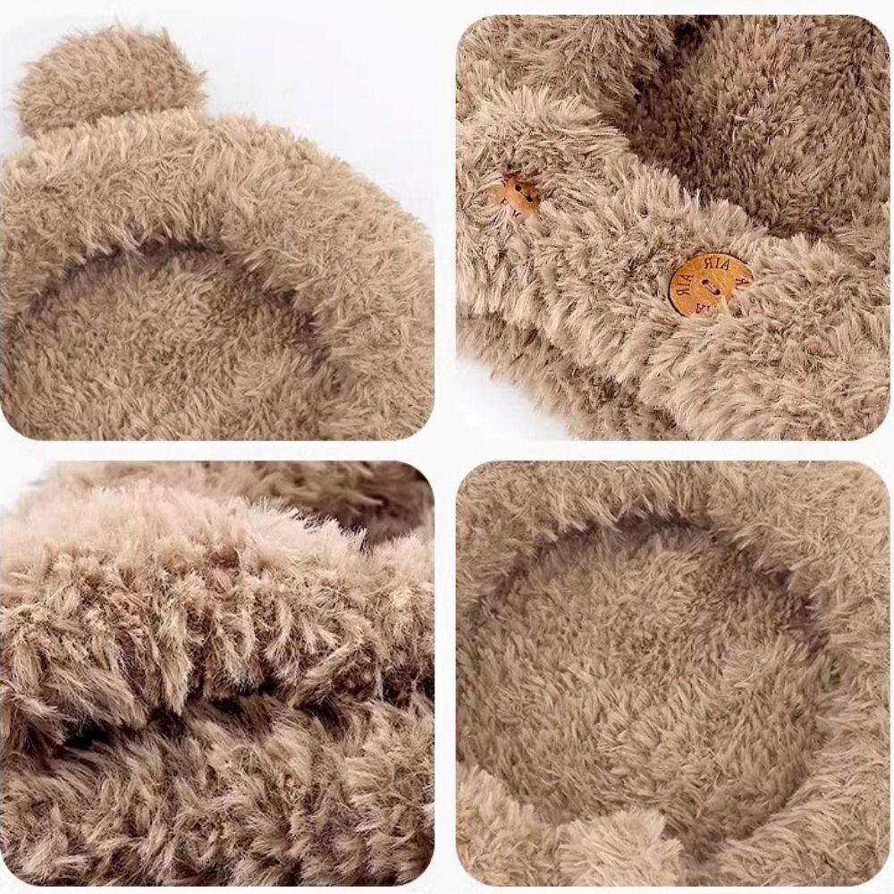 Winter Cap Bear Ears Hat Ear Protection Hat Fluffy Hat Personality Winter Plush Hat  Outdoor