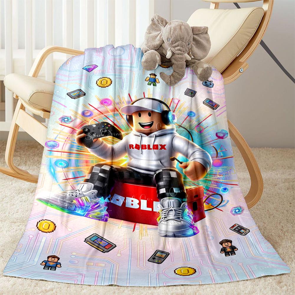 Roblox 388 Blanket Soft & Cozy Perfect for Bedding Seaside Picnics Four Seasons Multipurpose Digital Print Birthday Christmas Gift Blanket