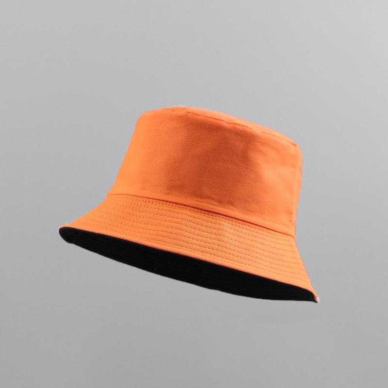 

Bucket hat spring and summer plus solid color versatile double-sided sun hat big head circumference outdoor sun protection hat