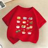 Sushi Print Kids T-shirt Summer Boys Girls Casual Fashion Funny Cute Comfortable Short Sleeve Tops Children Colorful T-shirts