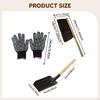 Fireplace Ash Dustpan and Brush Set,Tools Set Hearth Wider with Gloves,Fire Tools Metal