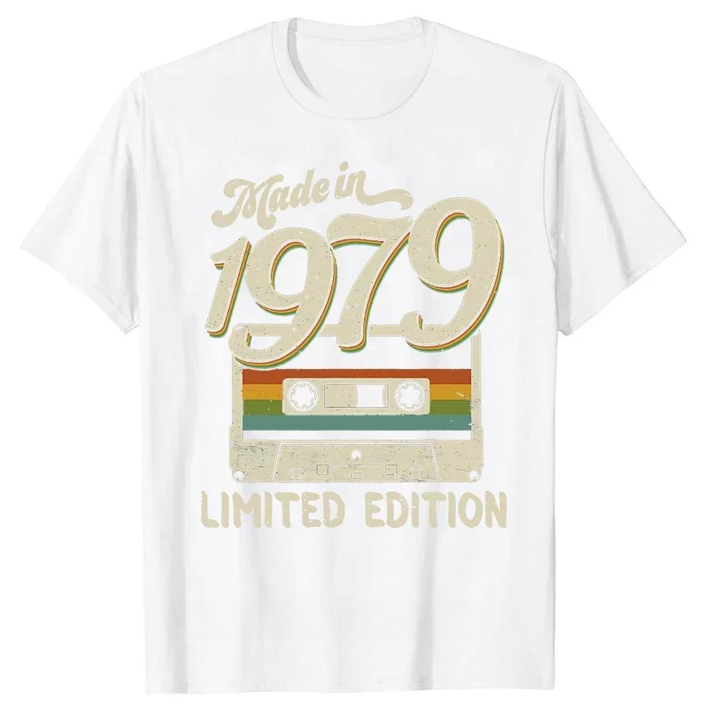 SpringSummer New 45th Vintage Legends Born In 1979 45 Years Old Pattern Printed Cotton Casual Short Sleeve Round Neck Tshirt