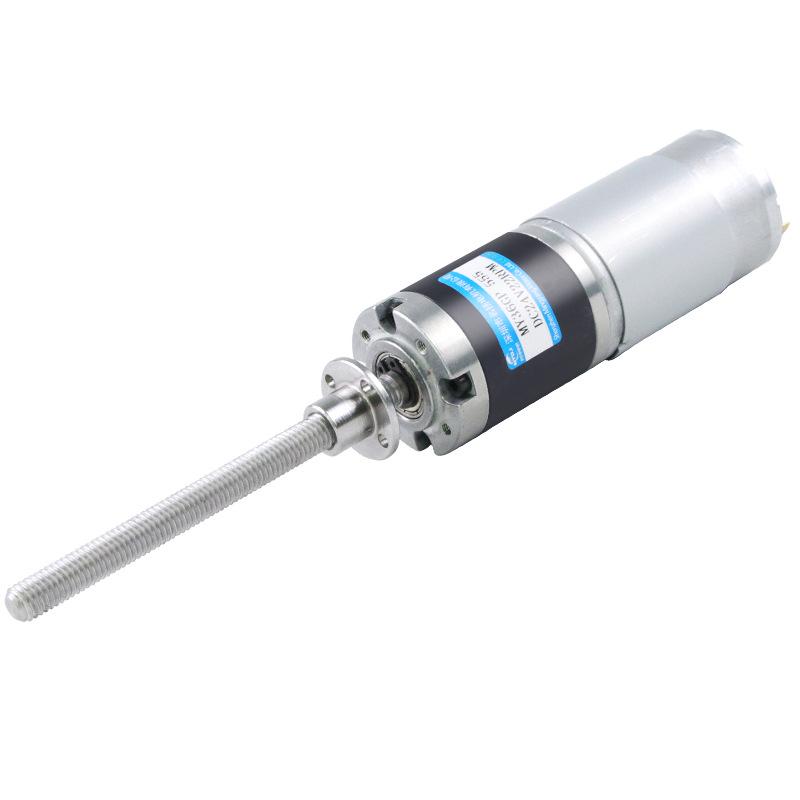 24V Brushed DC Geared Motor with M8 Threaded Rod - 36GP-555 Miniature Planetary Gear, Low Speed