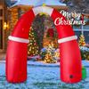 8.8FT Xmas Yard Decor Inflatable Christmas Santa Archway Decoration LED Star Toy Boxes Double Santa Design Home Ornament Gifts