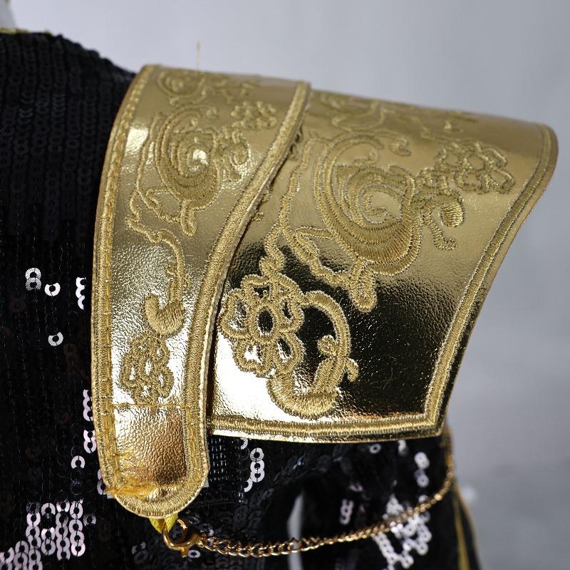 Παιδική Kpop Δαίμονες Κυνηγοί Μίρα Ρούμι Ζόι Κοστούμι Cosplay Μαύρο Χρυσό Στολή Παράστασης Επί Σκηνής Περούκα Κοστούμι Κορίτσια Ρόλοι Ρούχα