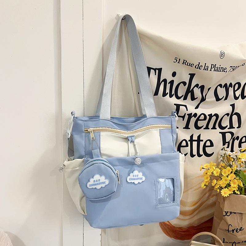 Street Trend Large Capacity Tote Bag Summer Popular Versatile Student Class One Shoulder Crossbody Bag Female