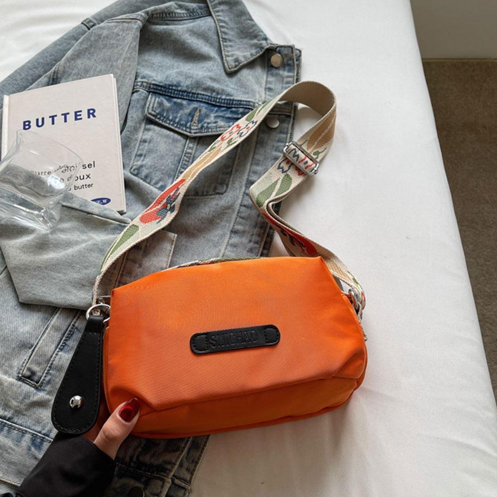 Trendy Multicolor Crossbody Bag Widen Belt Oxford Cloth Single-Shoulder Bag Casual Style Thicken Tote Bag Daily Casual