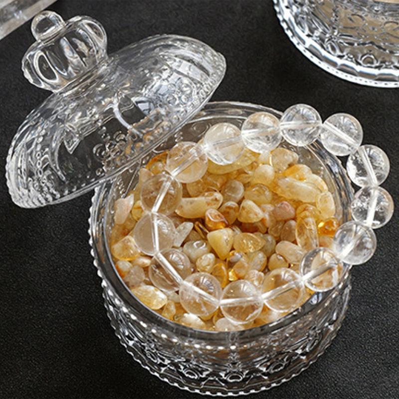 Průhledná skleněná dóza Skladovací dóza Svatba Dóza na cukroví Dóza na vosk Skleněné nádobí s víčkem Místo Šperkovnice