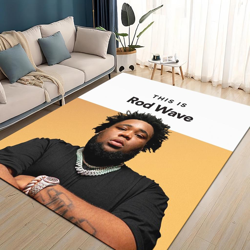 HOT Rod Wave 3D Print Rapper Star Rug Carpet for Living Room Bedroom Home Decor,kids Play Non-slip for Sofa Doormat