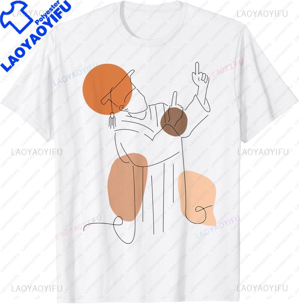 Abstract Line Art Minimalist Aesthetic Graduation for Men TShirt Vintage T Shirt Kawayi Mens Clothing Ropa Hombre