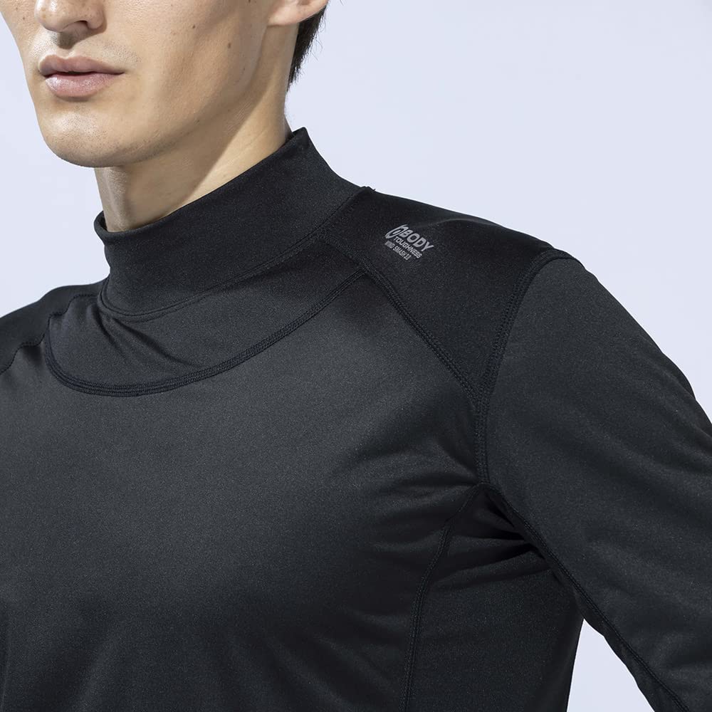 Otafuku Gloves Otafuku Winter Long High Neck Black M of (Includes Sticker) Innerwear, Sleeve, [Windproof, Compression, Sweat-Wicking, Quick-Drying]