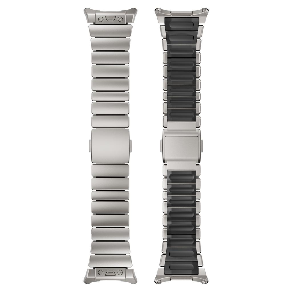 Titan-Uhrenarmband für Samsung Galaxy Watch 8 Classic 46mm 44mm Lückenlos Metall-Gummi-Armband für Samsung Galaxy Watch7 Ultra 47mm 2025/2024 Manschettenarmband