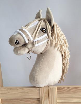 Hobby Horse A3 Adjustable Horse Halter, Beige with White Fur