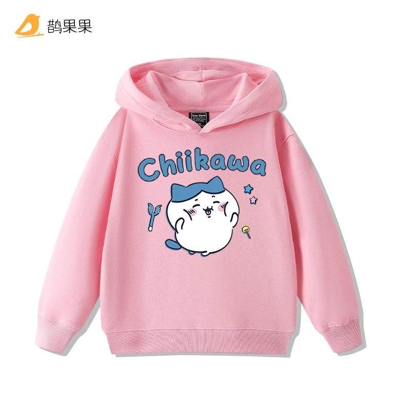

New Chiikawa Cartoon Cute Printing Hooded Sweatshirt Children and Teenagers Fashion Versatile Autumn and Winter Warm Clothes 100