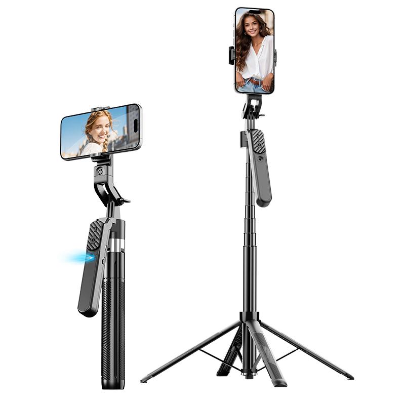 1.8M 360° AI Face Tracking Selfie Stick Tripod, Automatic Rotating Gimbal Phone Stand, Smart Follow Tripod for Vlog, Live Streaming, Video & Selfie