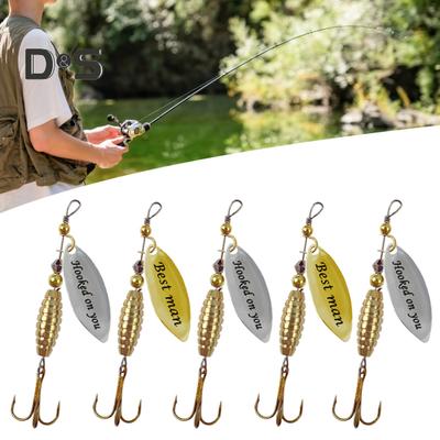 5/10Pcs 5.7CM/8G Spinner Blade Lure with Hook Hard Metal Spinnerbait Rotating Sequin Lure Rig Saltwater Freshwater Walleye Bass Fishing Accessories