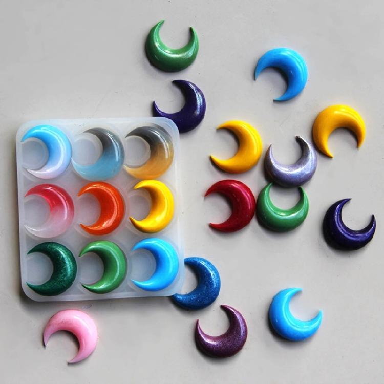 2Pcs/Set Moon and Star Shaped Mold Resin Necklace Pendant Casting Mould Versatile Silicone Molds for Jewelry Crafting