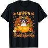 Happy Thanksgiving Boston Terrier Dog Turkey Pumpkin T-Shirt