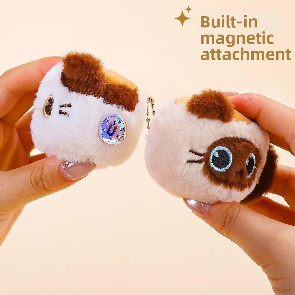 Soft Magnetic Kitten Ornament Fuzzy Cup Edge Pendant Mini Stuffed Cat Cat Key Chains Students